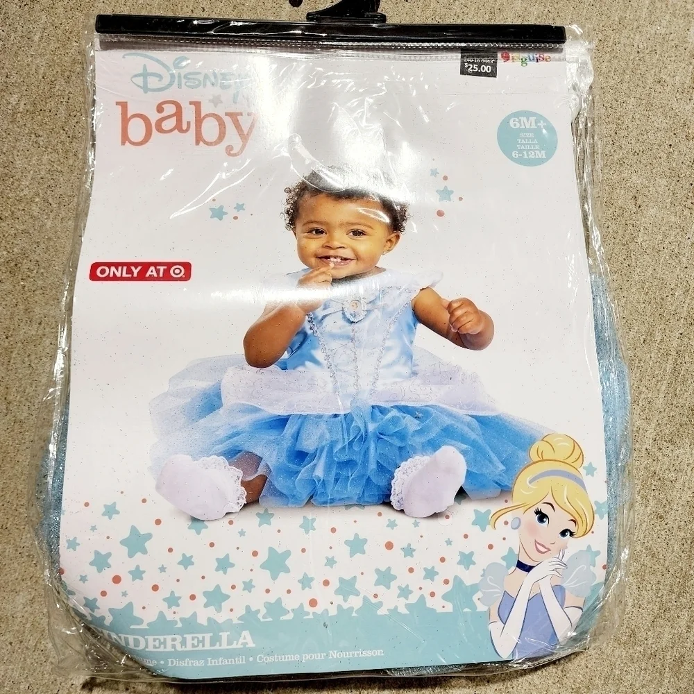 NWT Disney Baby Cinderella Infant Costume Halloween Cosplay Tulle Dress Tutu EUC